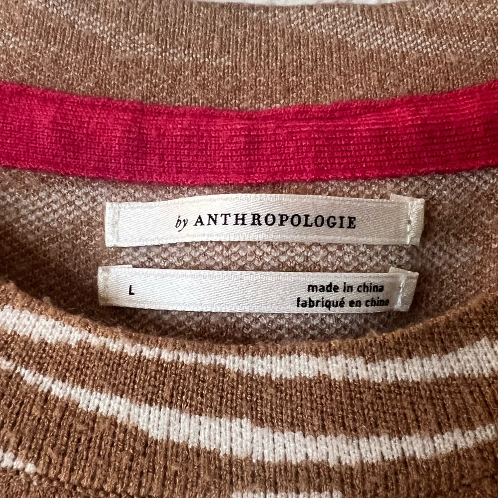 Anthropology Brown and White Zebra Print sweater shirt - Picture 3 of 7